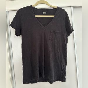 Madewell Black Whisper V-Neck Tee size M